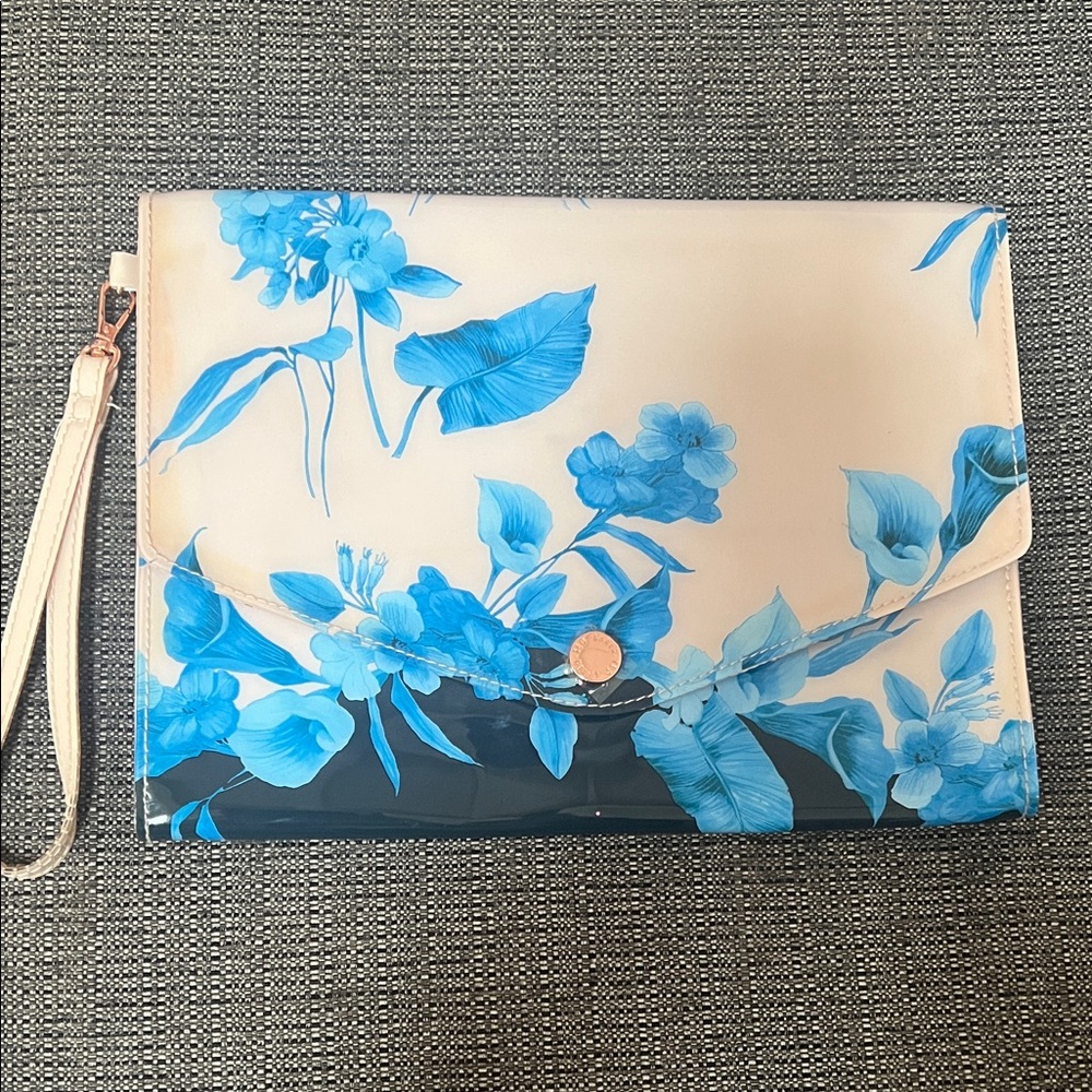 Ted Baker Blue Floral Pink Envelope Clutch